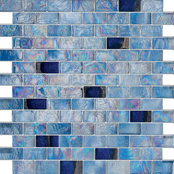 Glossy Blue Wet Look Glass Mosaic Tiles - Home Accessories & Decor