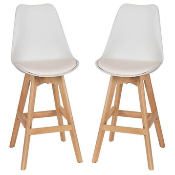 Dana 27" Commercial Grade Counter Stools,Cushioned Seat,Wooden Frame Set of 2, W