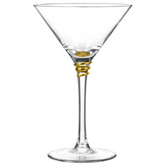 Gold Rim Triangular Martini Glasses, Set of 4