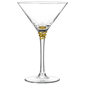 Helix Gold Martini Glasses, Set of 4