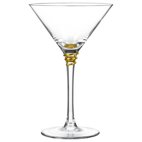 Helix Gold Martini Glasses, Set of 4