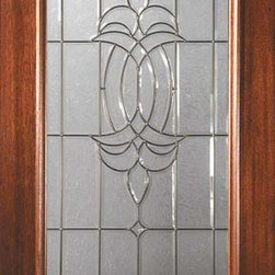 Slab House Single Door 80 Wood Mahogany Colonial 3/4 Lite Glass - Front Doors
