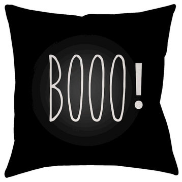 Boo by Surya Boo to You Poly Fill Pillow, Black, 20' x 20'