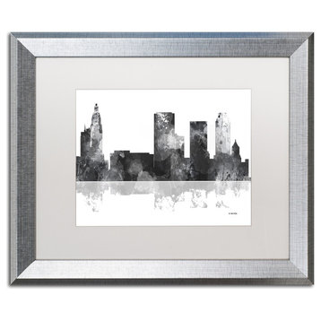 Watson 'Tulsa Oklahoma Skyline BG-1' Art, Silver Frame, 16"x20", White Matte