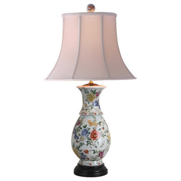 Roses Porcelain Table Lamp