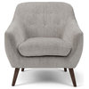 Brennley 32" Wide Mid Century Modern Armchair, Dove Gray Chenille Look Fabric