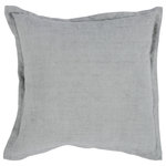 Kosas Home - Amy 100% Linen 22" Square Throw Pillow, Gray - Introduce rich color into your home with the Amy pillow collection. Crafted from cold dyed fabric for a distressed look, this pillow enhances any space with a luxuriously look and feel. Choose from multiple colors for the shade that best fits your design, or combine multiples to create a vibrant effect. A soft feather blend insert gives this pillow a lavish supportive feel that makes this pillow as comfortable as it is beautiful.