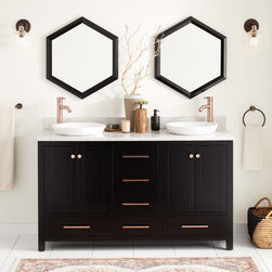 60" Radke Mahogany Vanity For Semi-Recessed Sink - Black - Bathroom Vanities And Sink Consoles