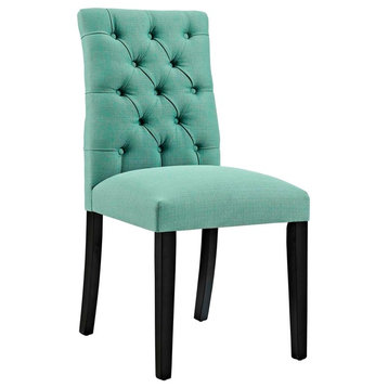 Modern Contemporary Urban Design Kitchen Room Dining Chair, Blue, Fabric