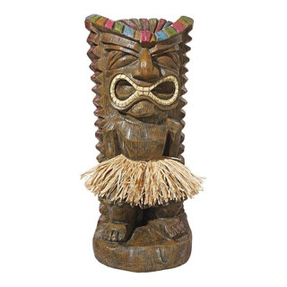 Pau Hana Hawaiian Tiki Totem Statue - Tropical - Garden Statues