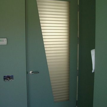 Interior Glass Doors with Obscure Frosted Glass Designs - Sleek Bands Door