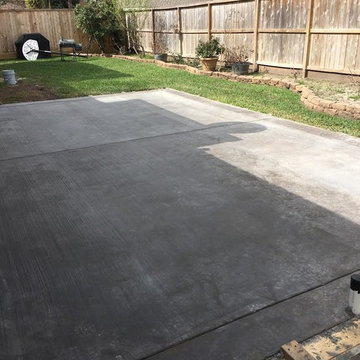 Extended slab in backyard
