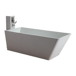 ADM Bathroom Design - ADM Rectangular Freestanding Bathtub, Matte White, 66.9" - Bathtubs