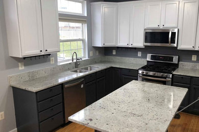 Colonial White granite kitchen countertops in Gaithersburg, Maryland.