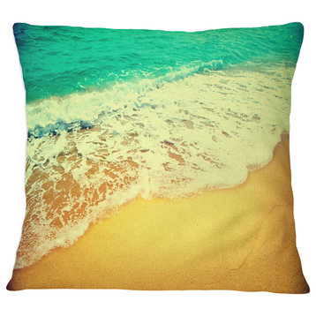 Beautiful Sea Summer Background Seashore Throw Pillow, 18"x18"