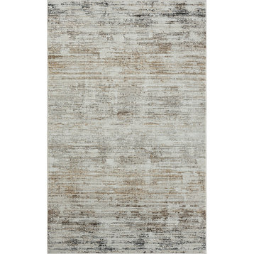 Brimah Gray/Ivory/Multi Distressed Stripe High-Low Indoor Area Rug, 2' X 3'