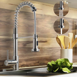 Constantine Brushed Nickel Kitchen Sink Faucet with Pull Down Sprayer - Kitchen Faucets