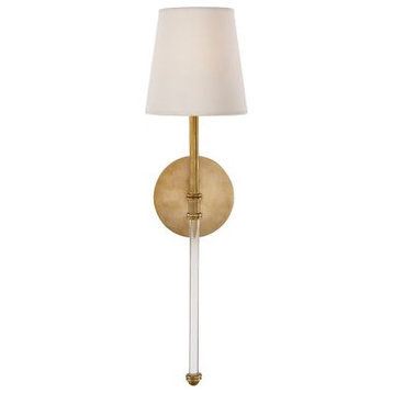 Camille Wall Sconce, 1-Light Hand-Rubbed  Brass,  Paper Shade, 19"H