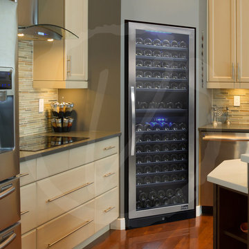 Kitchen with Designer Series Wine Cooler by Vinotemp