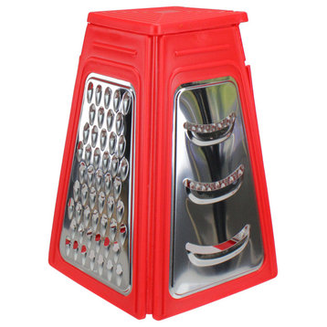 8.25" Red Collapsible Box Kitchen Grater