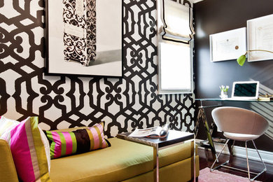 Example of an eclectic home office design in New York