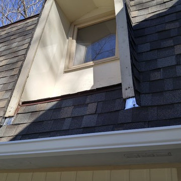 close up of roof and gutters