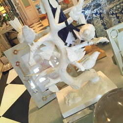 White Birds on Branch - Holiday Accents And Figurines