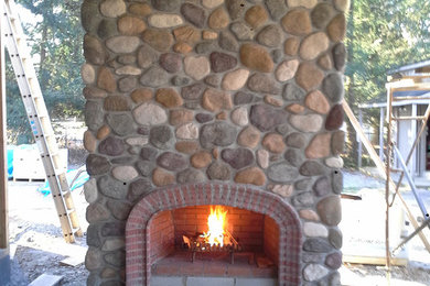 Stone Fireplace, Stone on House - Rockleigh, NJ