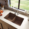 Elkay Quartz Classic Offset Double Bowl Undermount Sink, Mocha