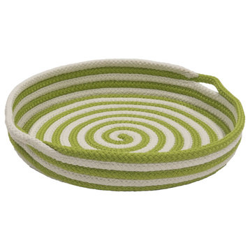 Candy Cane Round Tray, Green 18"X18"X3"