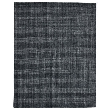 Bence Transitional Hand-Woven Wool Blend Dark Gray Area Rug 10'x14'