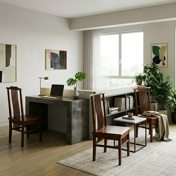 Oriental Modern Yoke High Back Bars Backrest Accent Side Chair ws4950