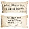 Coco Chanel/Princess Diana Royal Double Sided Linen Pillow With Removable Silver