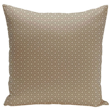 Geometric Decorative Pillow, Flax Oatmeal, 18"x18"