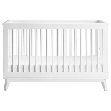 Scoot 3-in-1 Convertible Crib with Toddler Bed Conversion Kit, White