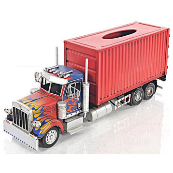 BIG RIG TISSUE HOLDER Collectible Metal Model Container Truck