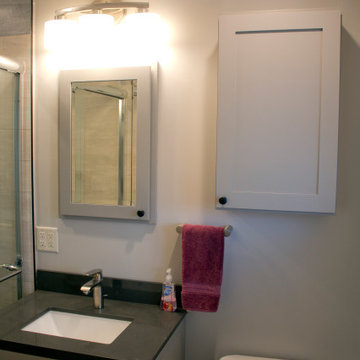 Master Bathroom with a rustic, modern, and serious personality