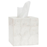Andria Pearlized Capiz Shell Bathroom Accessories, Tissue Box
