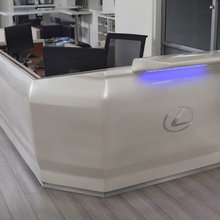 metal reception desk