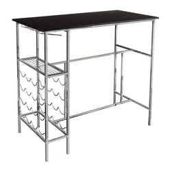 Southern Enterprises Walton 16-Bottle Pub Table With Wine Cage/Wineglass Storage - Indoor Pub And Bistro Tables