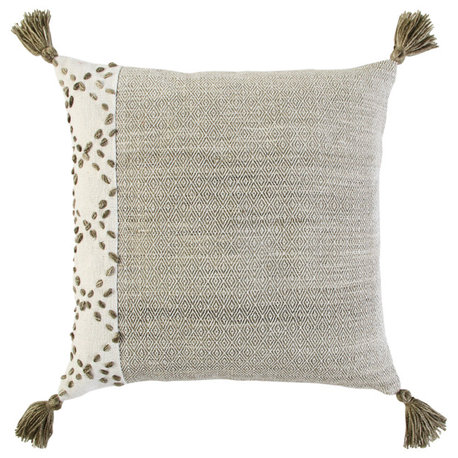 Side Detail Pillow - Ivory, Taupe