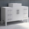 48" White Cabinet, White Porcelain Top and Sink