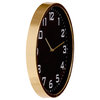 16" Round Essential Gold and Black Wall Clock