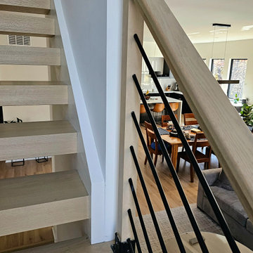 Project #111 | Open-Riser Staircase with Glass Panel Detail