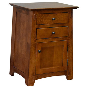 Mission Style Tapered Leg 2-Drawer Nightstand