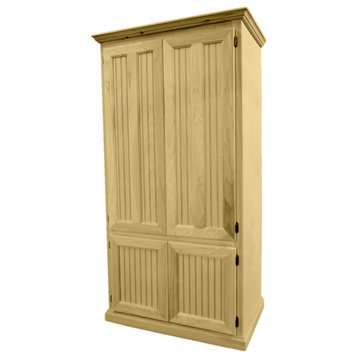 Extra Wide Coastal Kitchen Pantry Cabinet, Cupola Yellow