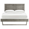 Marlee Twin Wood Platform Bed With Angular Frame, Gray