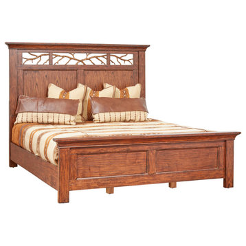Aspen II Traditional Wooden Bedframe With Carved Headboard, King