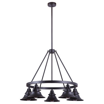 Craftmade 5 Light Union Outdoor Chandelier 54025-OBG - Oiled Bronze Gilded