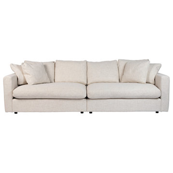 Upholstered 3-Seater Sofa | Zuiver Sense, Cream